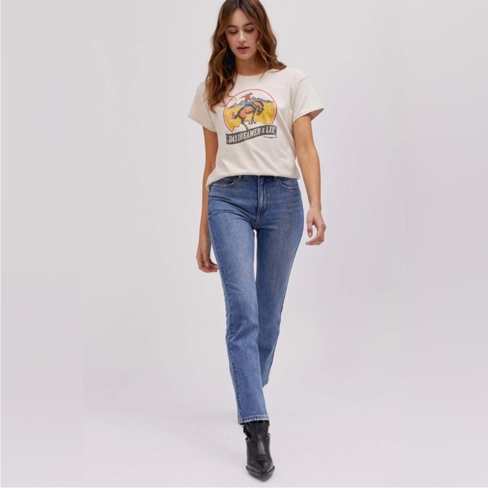 NWT Daydreamer x Lee High Rise Crop Boot Blue Jeans - Picture 3 of 12